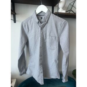 Topman Men's Grey Button-Up Oxford Shirt Size S (Slim Fit) 👔✨